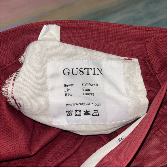 Gustin 594 Selvedge Twill Oxblood Denim Button Fly Skinny Jeans Size 32 - Picture 4 of 7